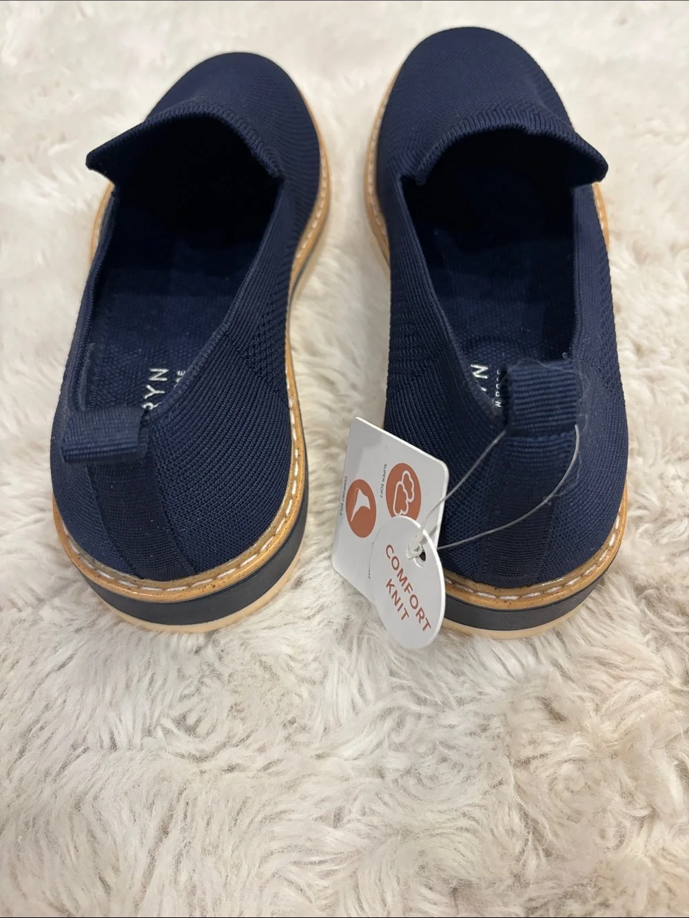 Knit Slip-On Loafers in Navy - Picture 4 of 4